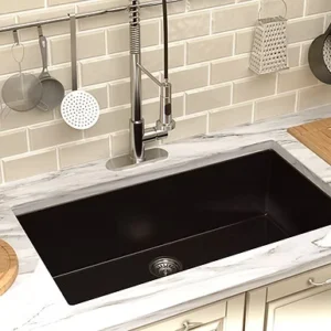 LS-GC78 Undermount Single Bowl Granite Composite Sink Black